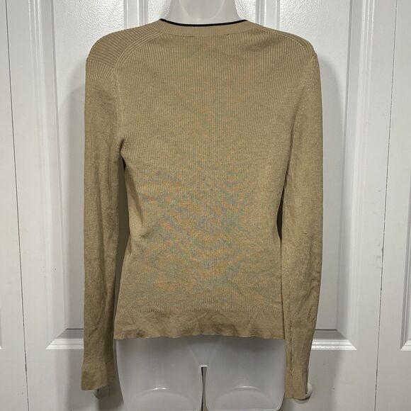 The Limited Stretch Cardigan Womens S Beige Silk Blend Y2K Minimalist Preppy - Picture 4 of 9